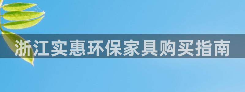 杏耀平台分红：浙江实惠环保家具购买指南