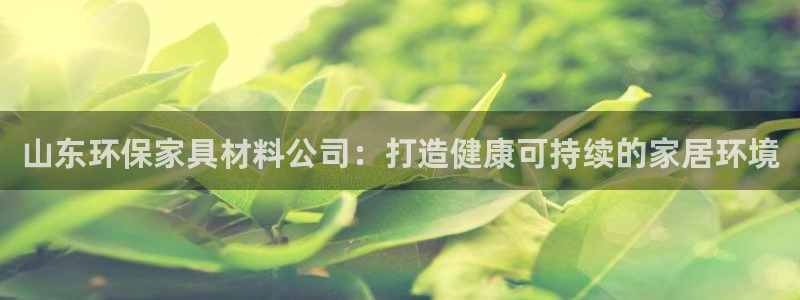 杏耀平台客服：山东环保家具材料公司：打造健康可持续的家居环境